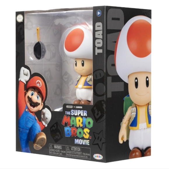 Super Mario Movie 5 inch Toad Action Figure with Frying Pan Accessory - Picture 1 of 9